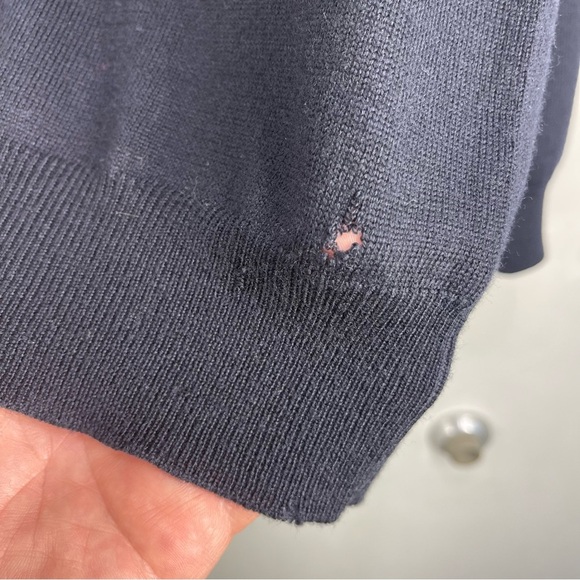 J. Crew Navy Harbor Cotton Polo Sweater M Black - Picture 5 of 6